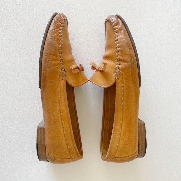 Vintage Coach Loafer Shoe Flat Leather Casual Classic Preppy Minimalist Tan 8.5 - Picture 7 of 11